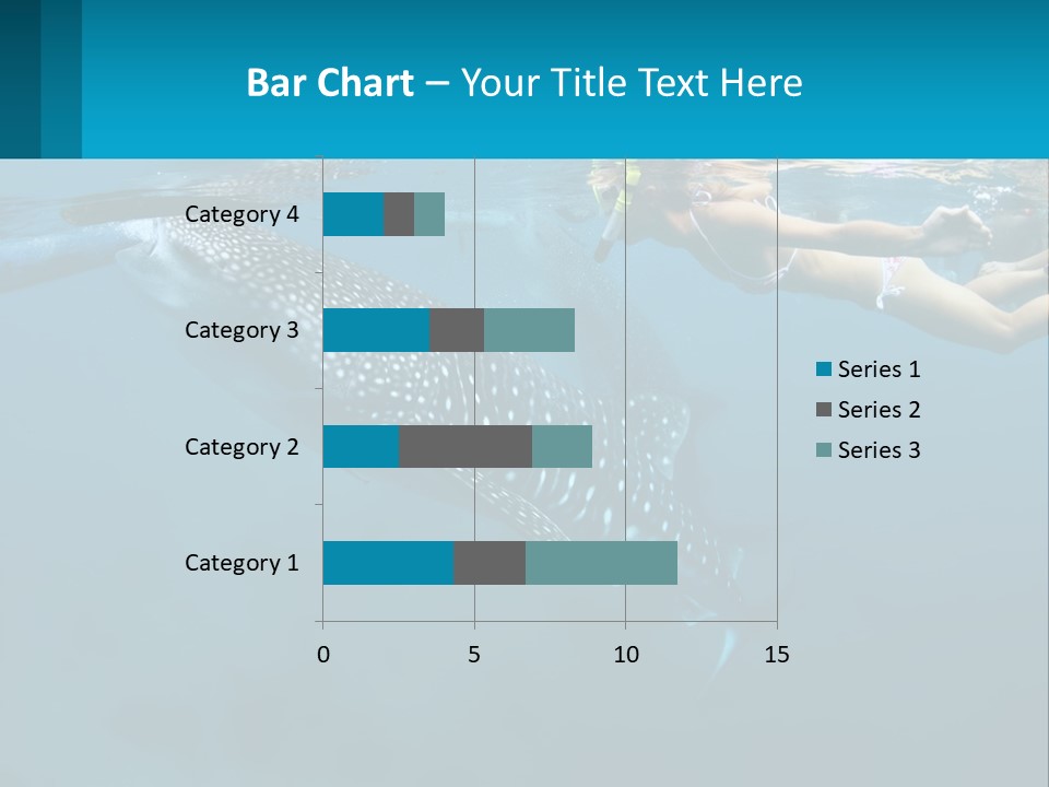 A Woman Swimming Next To A Whale In The Ocean PowerPoint Template