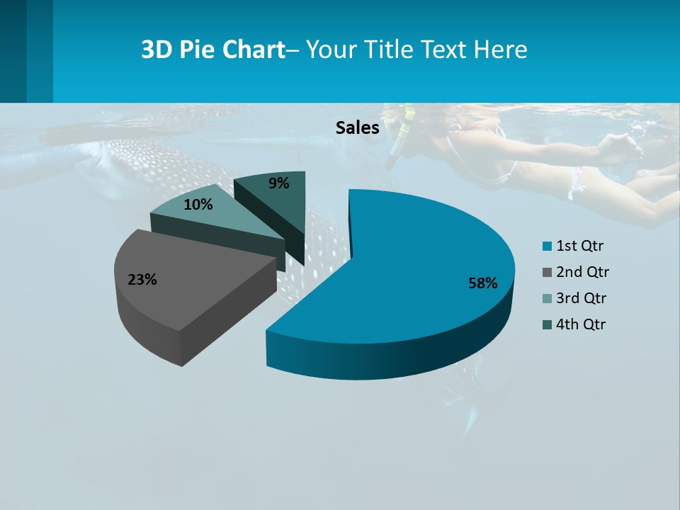 A Woman Swimming Next To A Whale In The Ocean PowerPoint Template