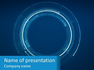 A Blue Circular Powerpoint Presentation Is Shown PowerPoint Template