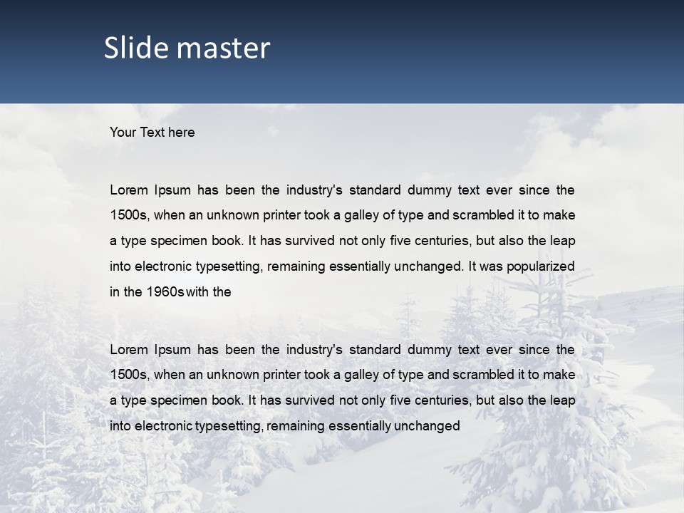 A Snowy Landscape With Trees And Clouds In The Background PowerPoint Template