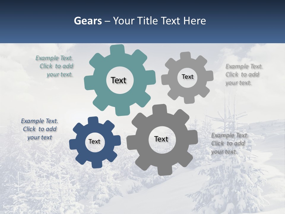 A Snowy Landscape With Trees And Clouds In The Background PowerPoint Template