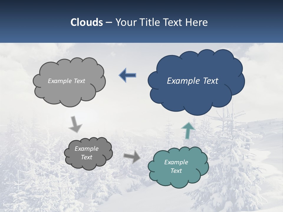 A Snowy Landscape With Trees And Clouds In The Background PowerPoint Template