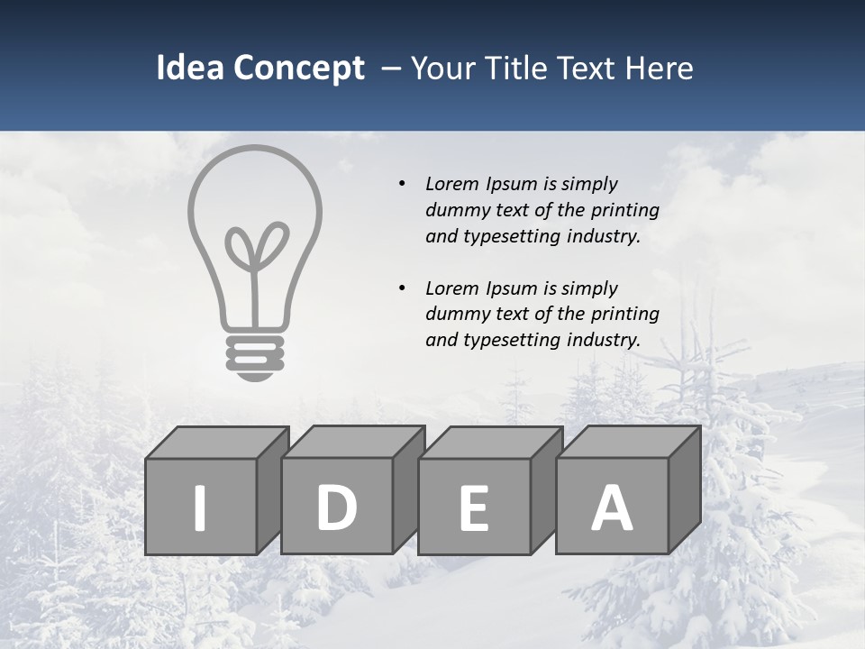 A Snowy Landscape With Trees And Clouds In The Background PowerPoint Template