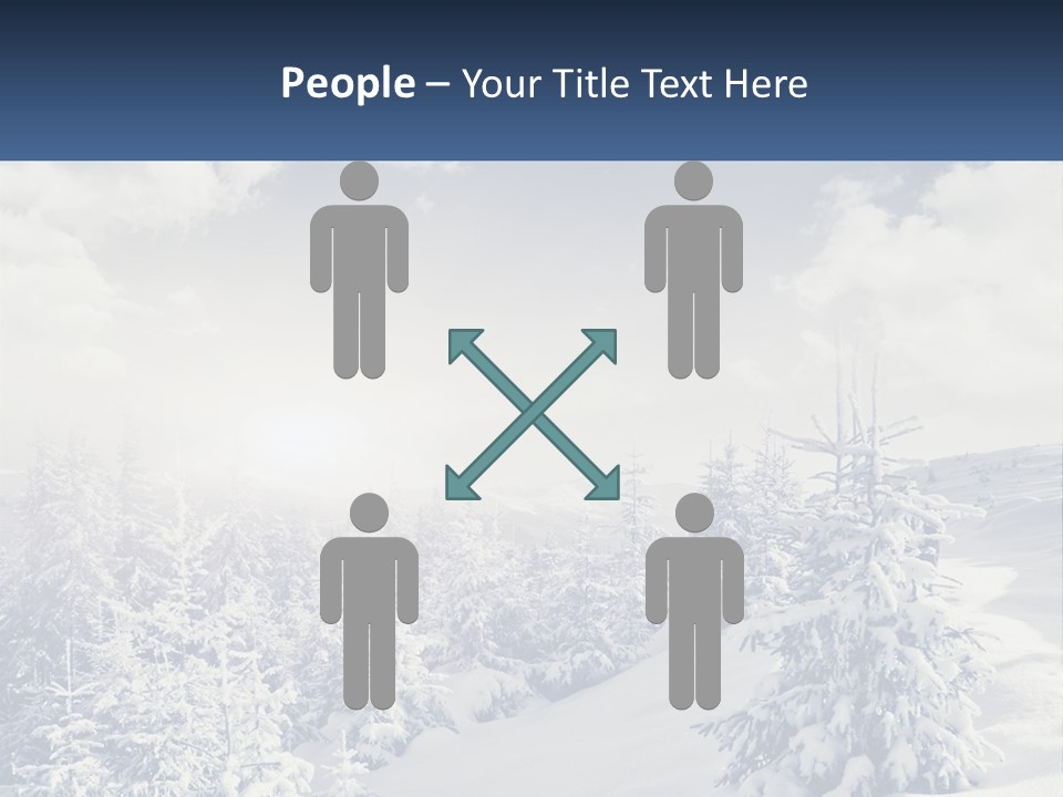 A Snowy Landscape With Trees And Clouds In The Background PowerPoint Template