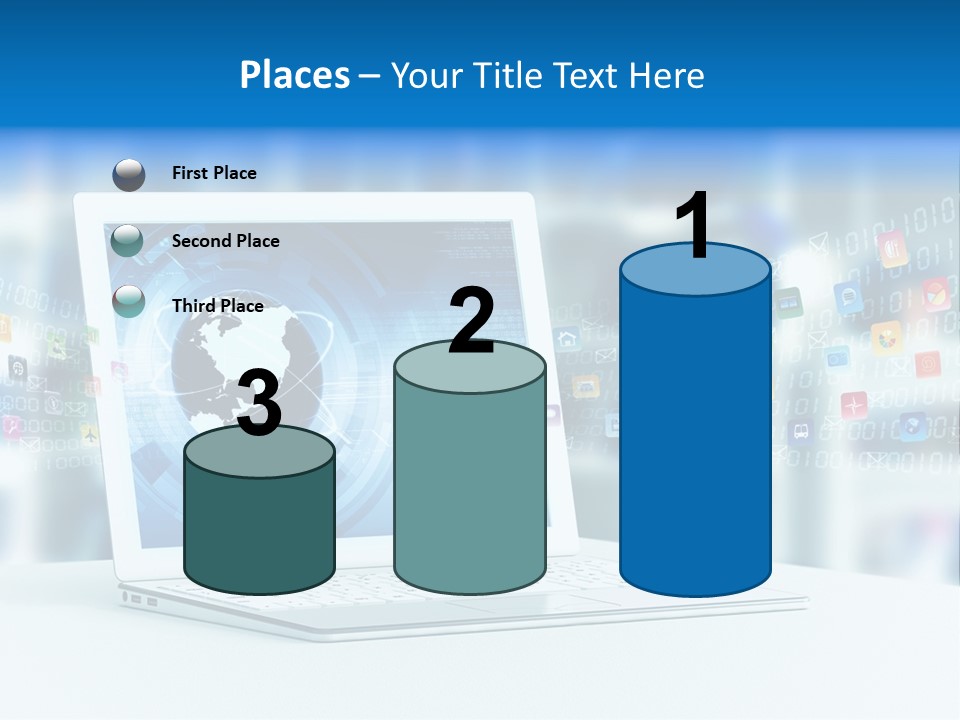 A Laptop Computer Sitting On Top Of A Desk PowerPoint Template