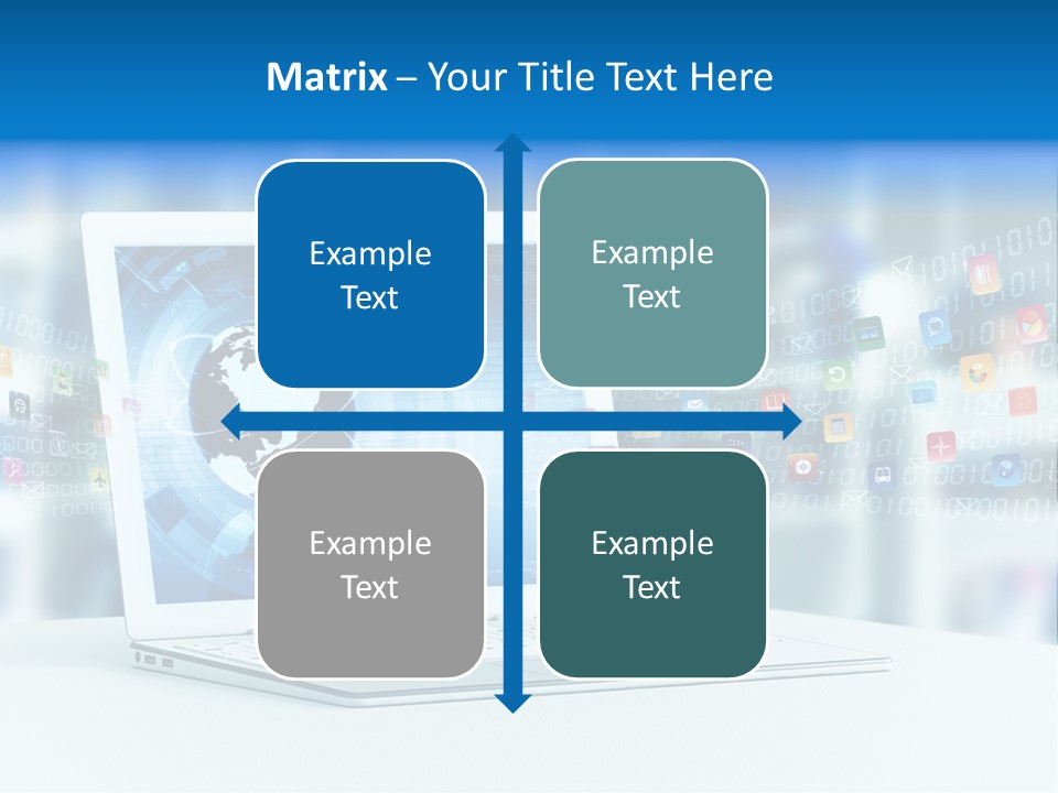 A Laptop Computer Sitting On Top Of A Desk PowerPoint Template