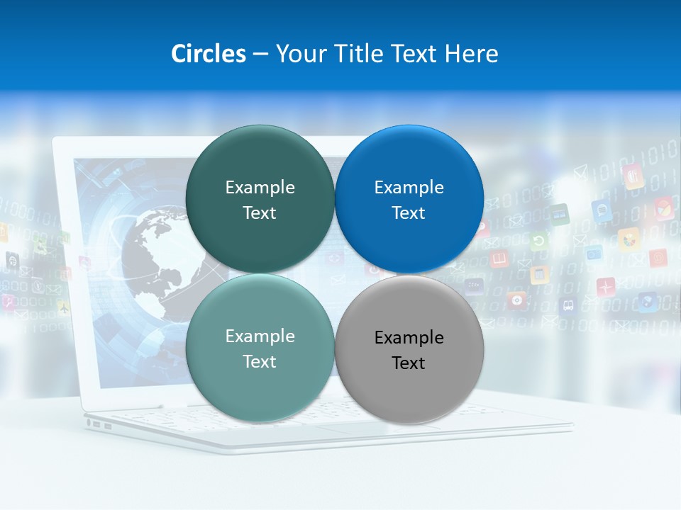 A Laptop Computer Sitting On Top Of A Desk PowerPoint Template