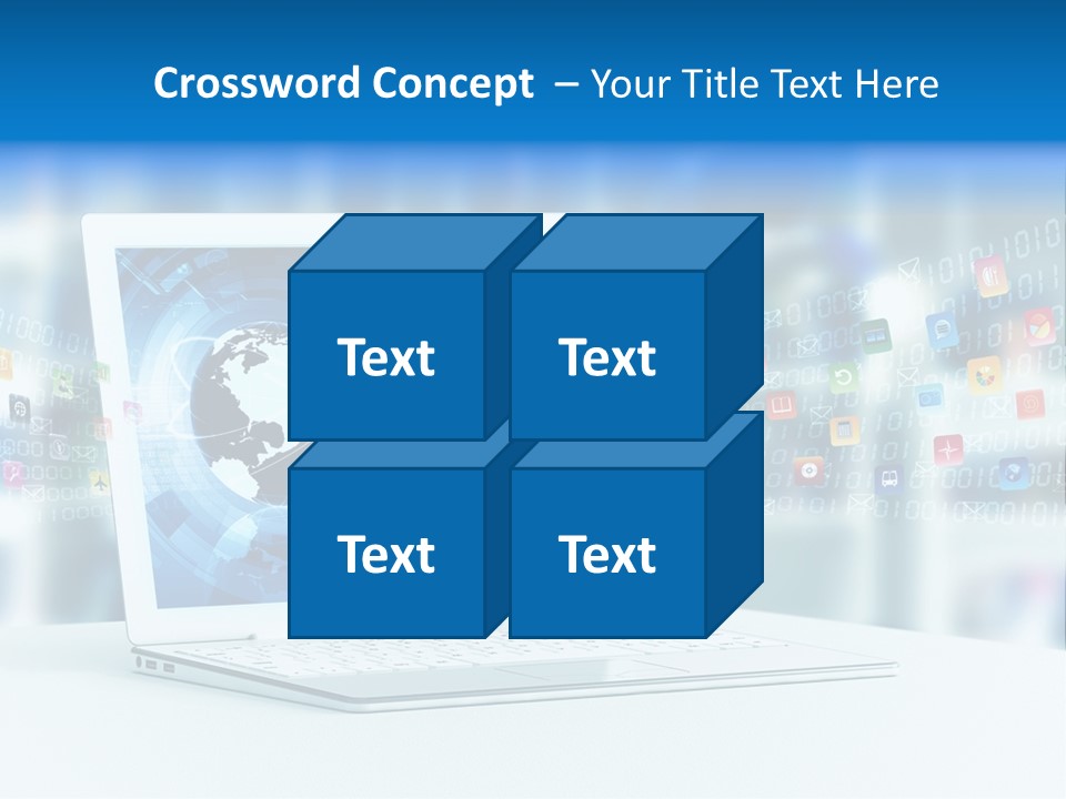 A Laptop Computer Sitting On Top Of A Desk PowerPoint Template