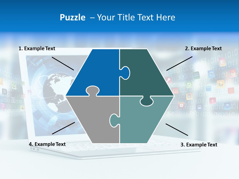 A Laptop Computer Sitting On Top Of A Desk PowerPoint Template