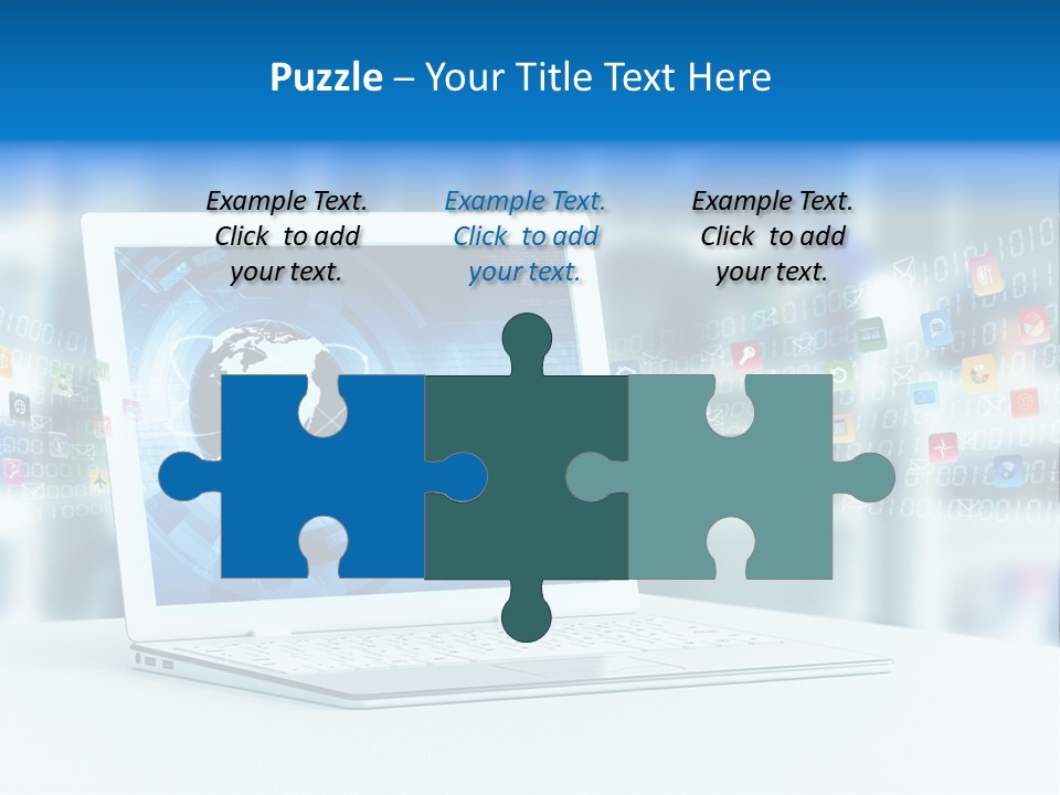 A Laptop Computer Sitting On Top Of A Desk PowerPoint Template