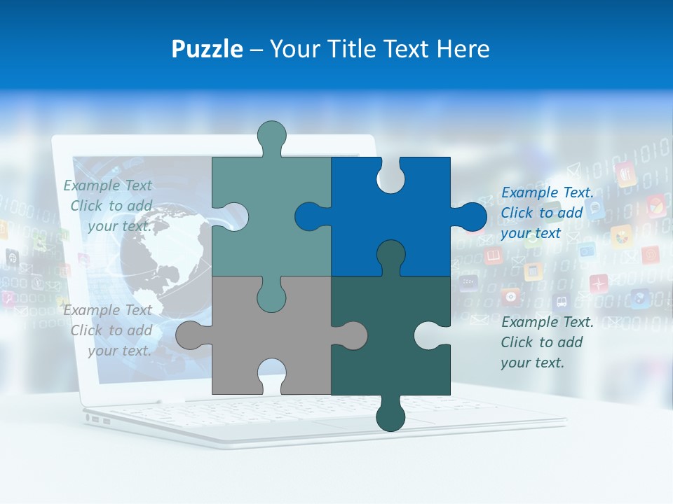 A Laptop Computer Sitting On Top Of A Desk PowerPoint Template