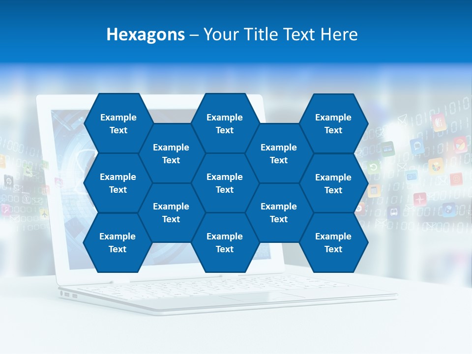 A Laptop Computer Sitting On Top Of A Desk PowerPoint Template