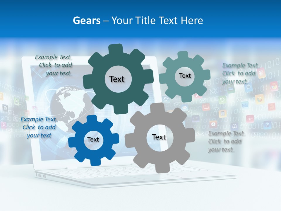 A Laptop Computer Sitting On Top Of A Desk PowerPoint Template