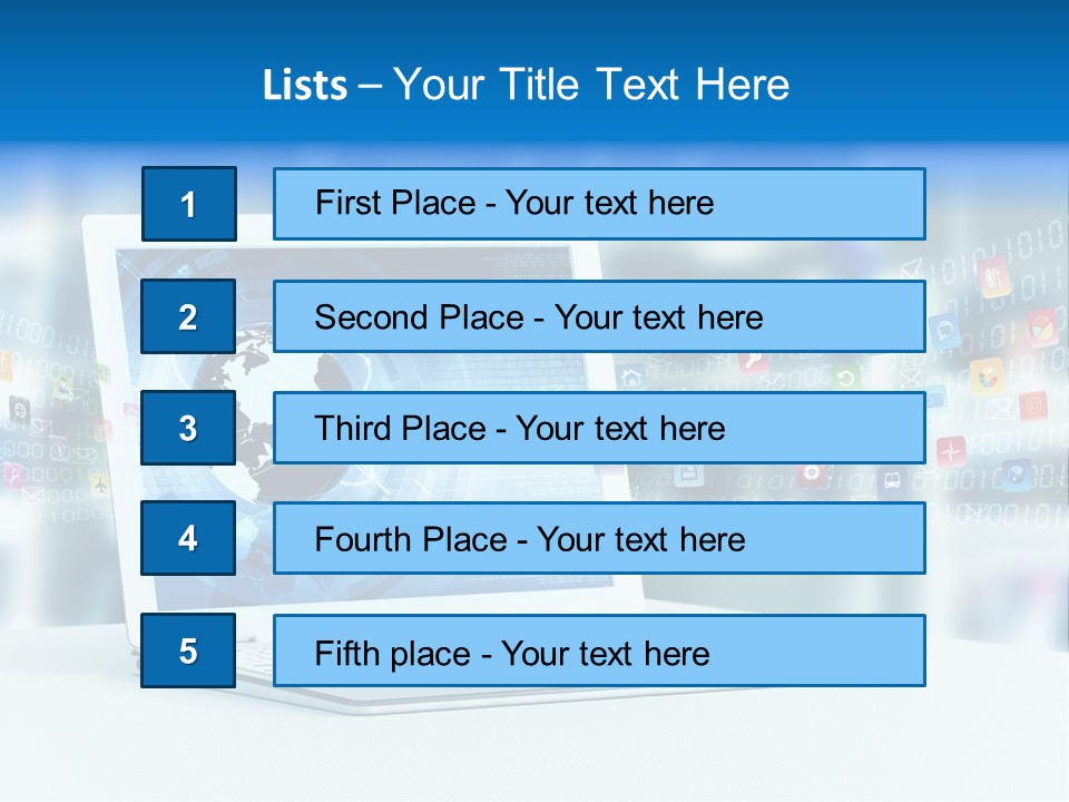 A Laptop Computer Sitting On Top Of A Desk PowerPoint Template