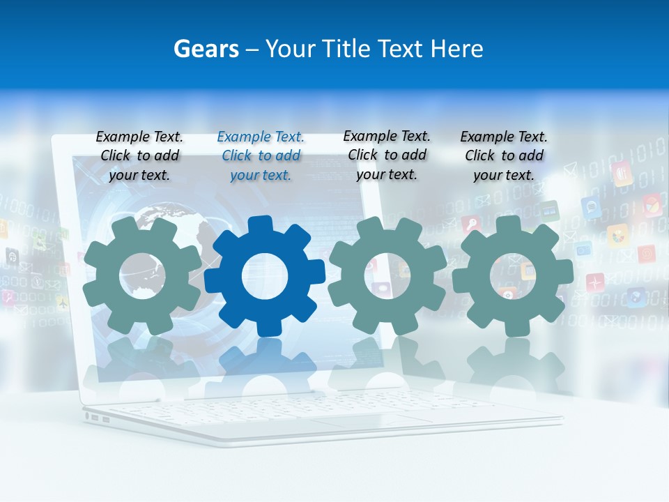 A Laptop Computer Sitting On Top Of A Desk PowerPoint Template