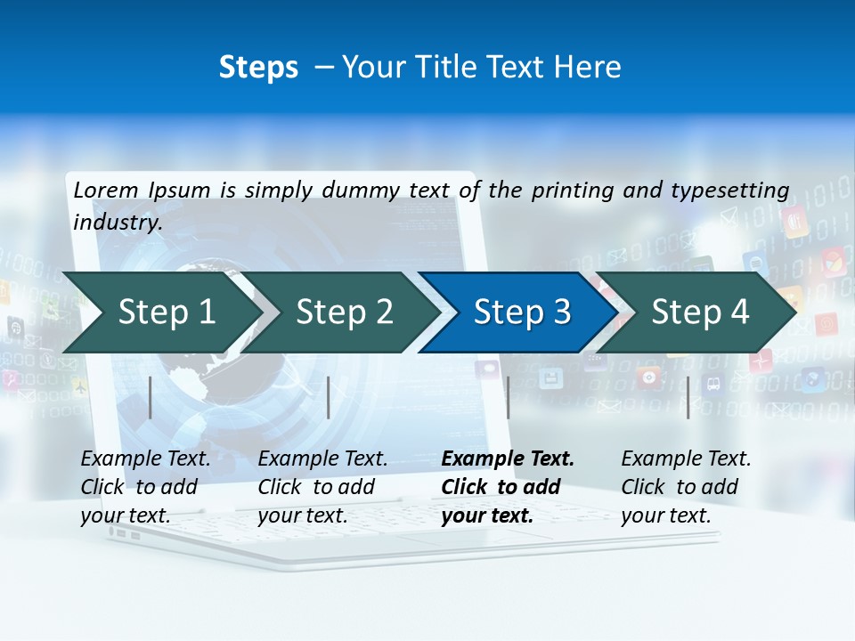 A Laptop Computer Sitting On Top Of A Desk PowerPoint Template