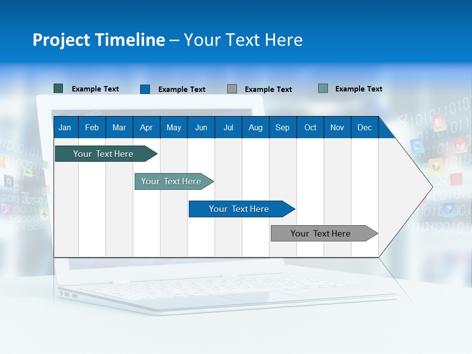 A Laptop Computer Sitting On Top Of A Desk PowerPoint Template