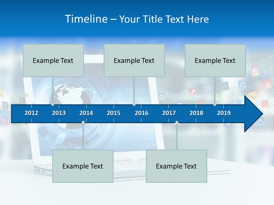 A Laptop Computer Sitting On Top Of A Desk PowerPoint Template