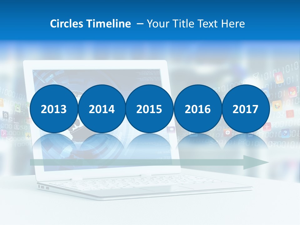 A Laptop Computer Sitting On Top Of A Desk PowerPoint Template