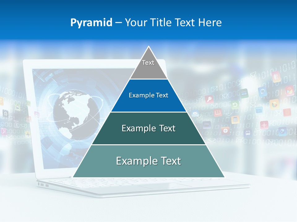 A Laptop Computer Sitting On Top Of A Desk PowerPoint Template