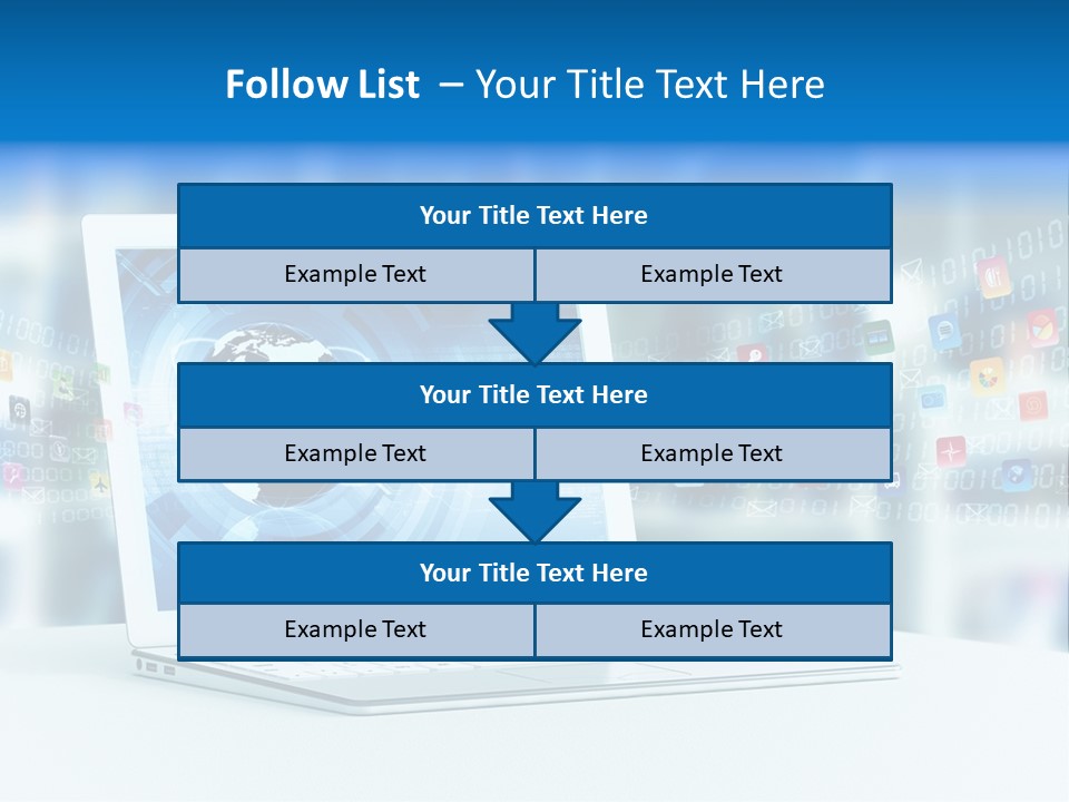 A Laptop Computer Sitting On Top Of A Desk PowerPoint Template