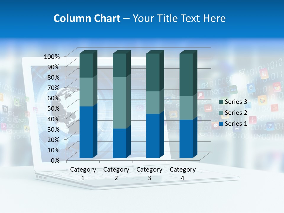 A Laptop Computer Sitting On Top Of A Desk PowerPoint Template