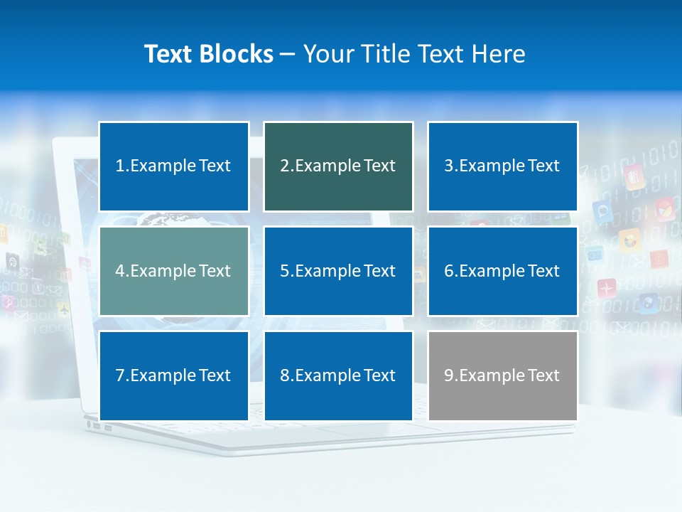 A Laptop Computer Sitting On Top Of A Desk PowerPoint Template