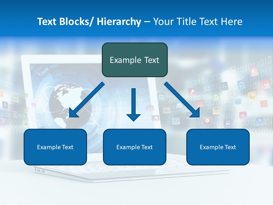 A Laptop Computer Sitting On Top Of A Desk PowerPoint Template