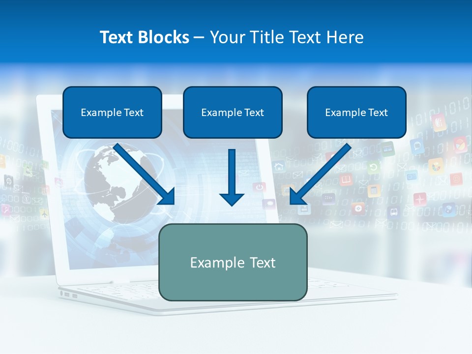 A Laptop Computer Sitting On Top Of A Desk PowerPoint Template