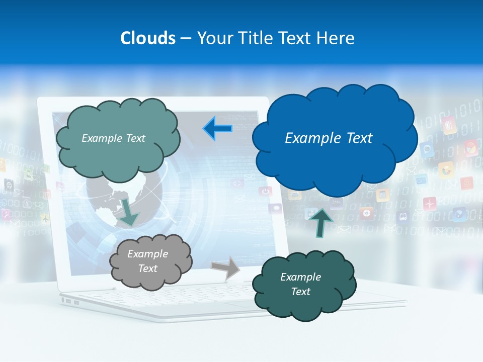 A Laptop Computer Sitting On Top Of A Desk PowerPoint Template