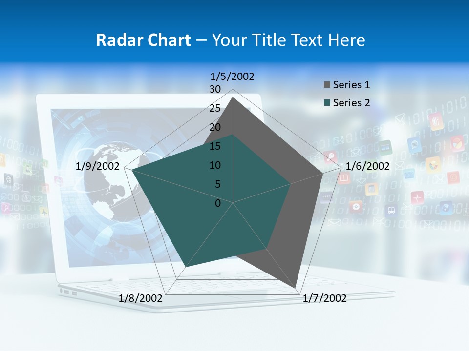 A Laptop Computer Sitting On Top Of A Desk PowerPoint Template