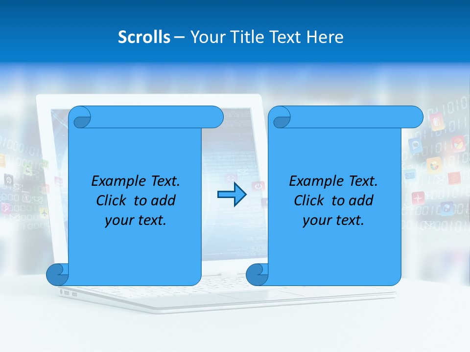 A Laptop Computer Sitting On Top Of A Desk PowerPoint Template