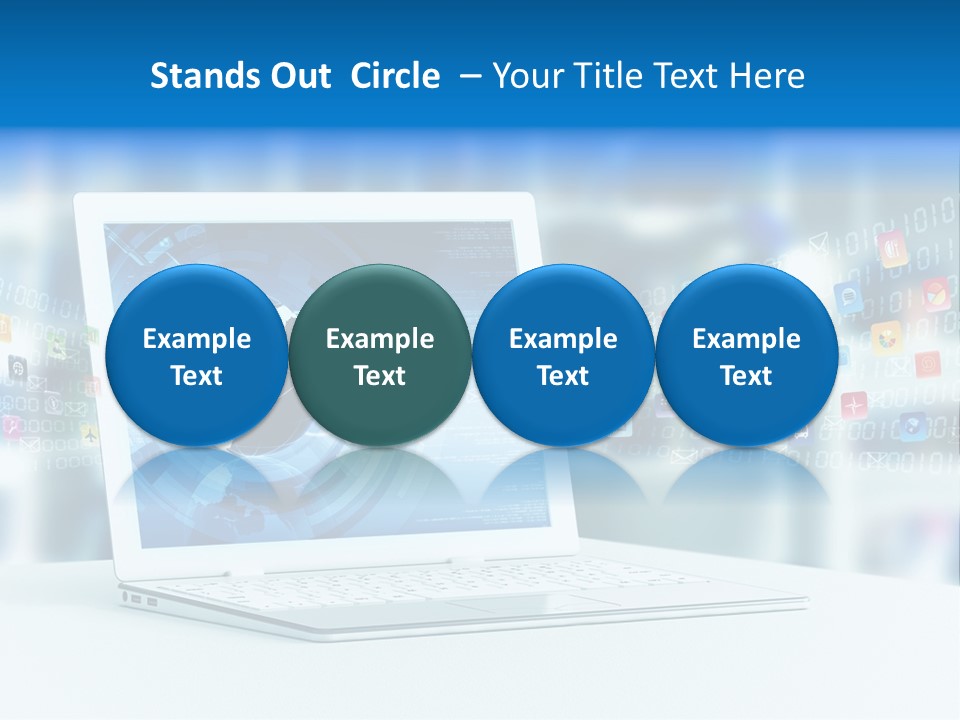 A Laptop Computer Sitting On Top Of A Desk PowerPoint Template