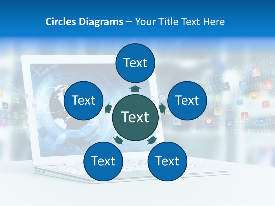 A Laptop Computer Sitting On Top Of A Desk PowerPoint Template