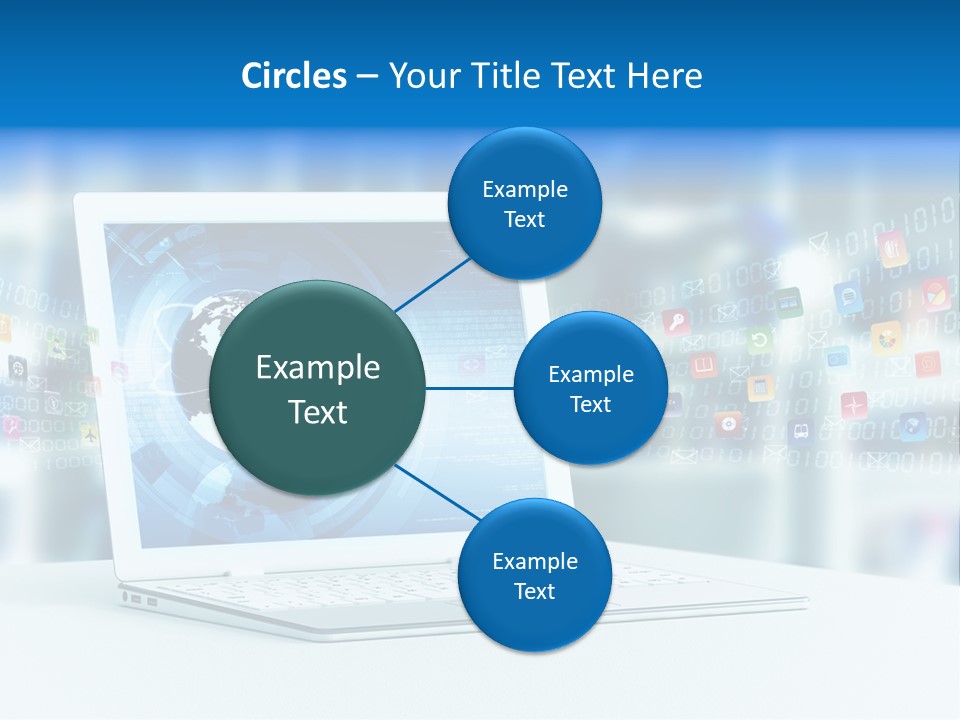 A Laptop Computer Sitting On Top Of A Desk PowerPoint Template