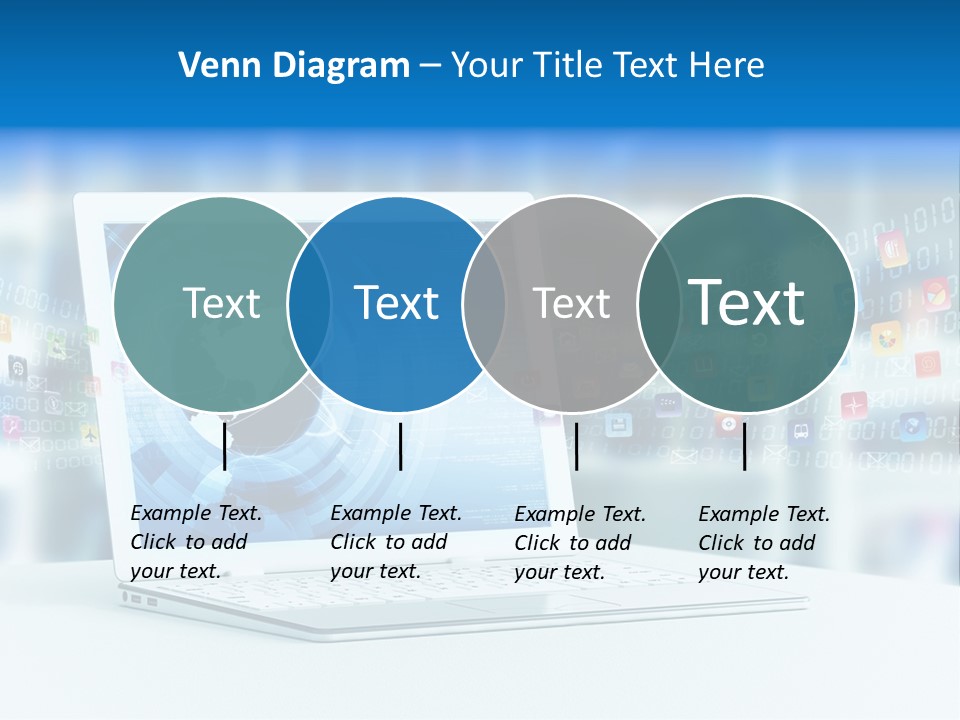 A Laptop Computer Sitting On Top Of A Desk PowerPoint Template