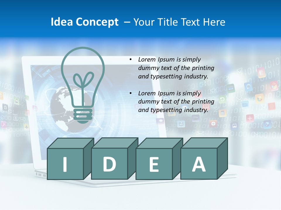 A Laptop Computer Sitting On Top Of A Desk PowerPoint Template