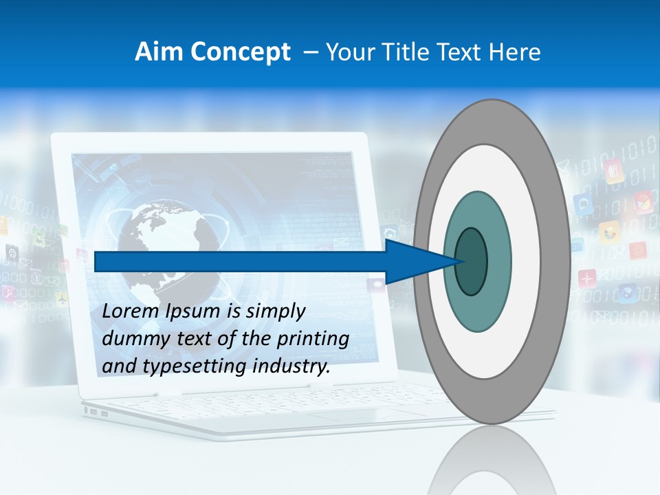 A Laptop Computer Sitting On Top Of A Desk PowerPoint Template