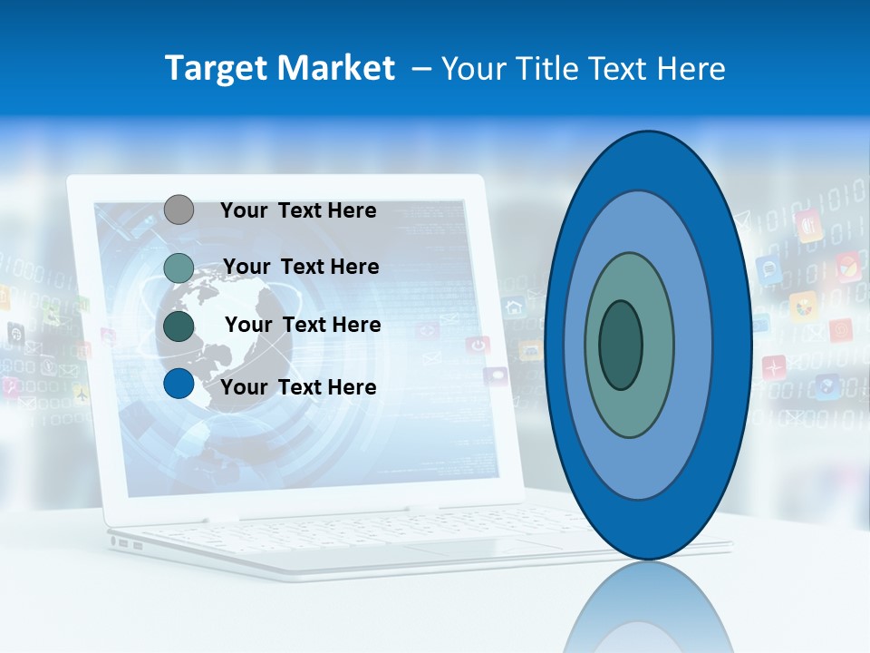 A Laptop Computer Sitting On Top Of A Desk PowerPoint Template