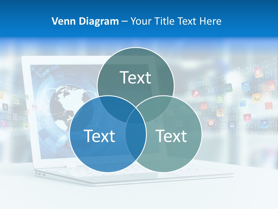A Laptop Computer Sitting On Top Of A Desk PowerPoint Template