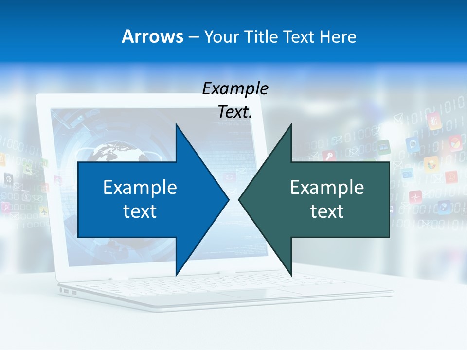 A Laptop Computer Sitting On Top Of A Desk PowerPoint Template