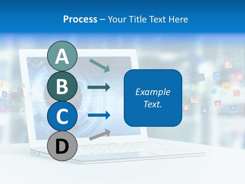 A Laptop Computer Sitting On Top Of A Desk PowerPoint Template