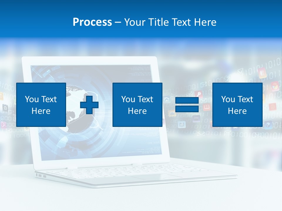 A Laptop Computer Sitting On Top Of A Desk PowerPoint Template