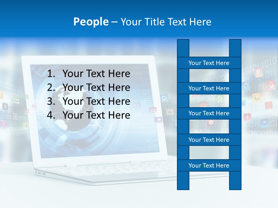 A Laptop Computer Sitting On Top Of A Desk PowerPoint Template