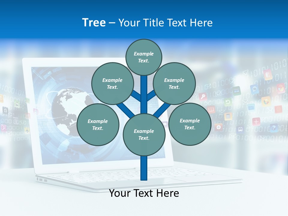 A Laptop Computer Sitting On Top Of A Desk PowerPoint Template