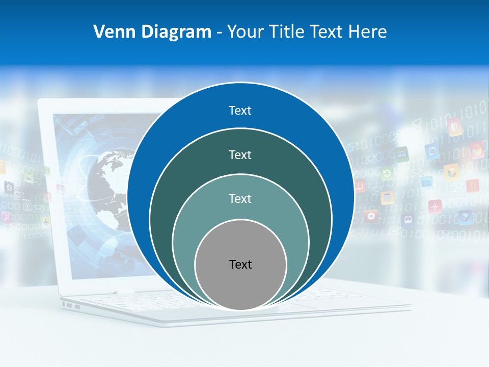 A Laptop Computer Sitting On Top Of A Desk PowerPoint Template