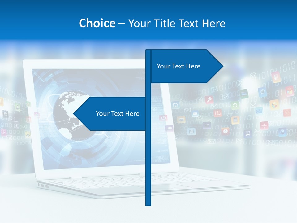 A Laptop Computer Sitting On Top Of A Desk PowerPoint Template