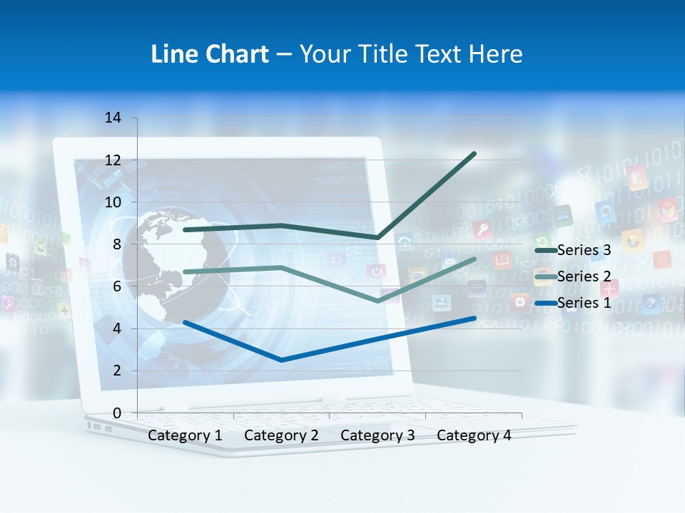 A Laptop Computer Sitting On Top Of A Desk PowerPoint Template