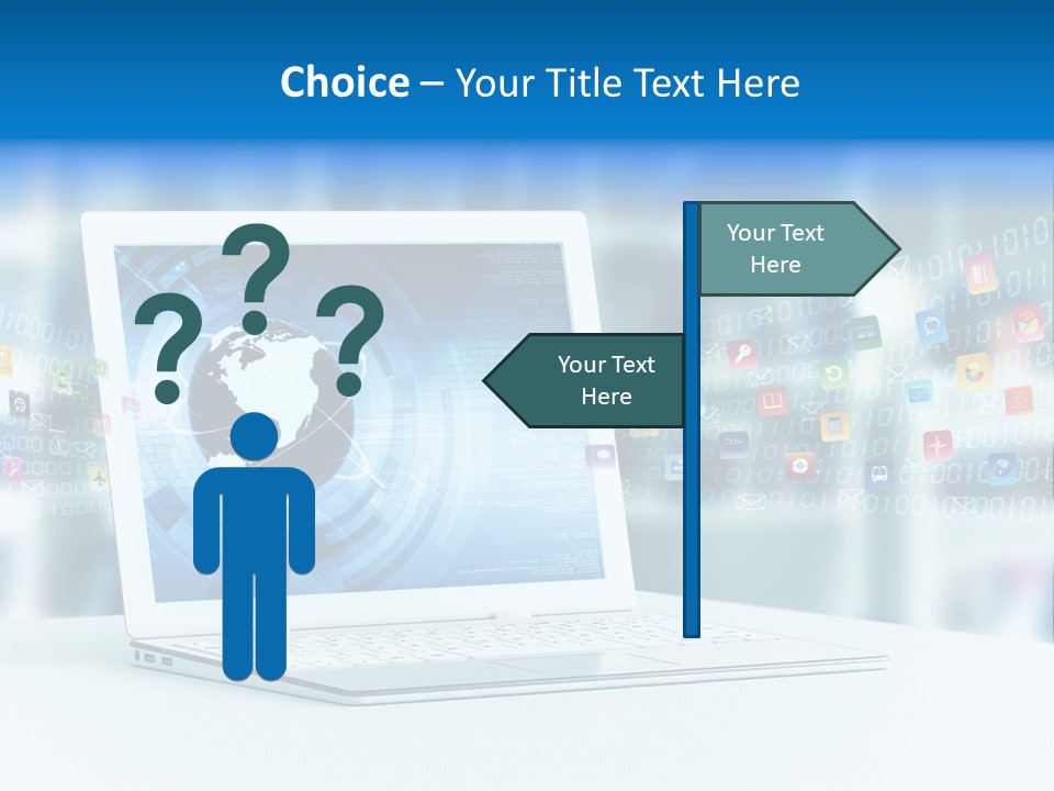 A Laptop Computer Sitting On Top Of A Desk PowerPoint Template
