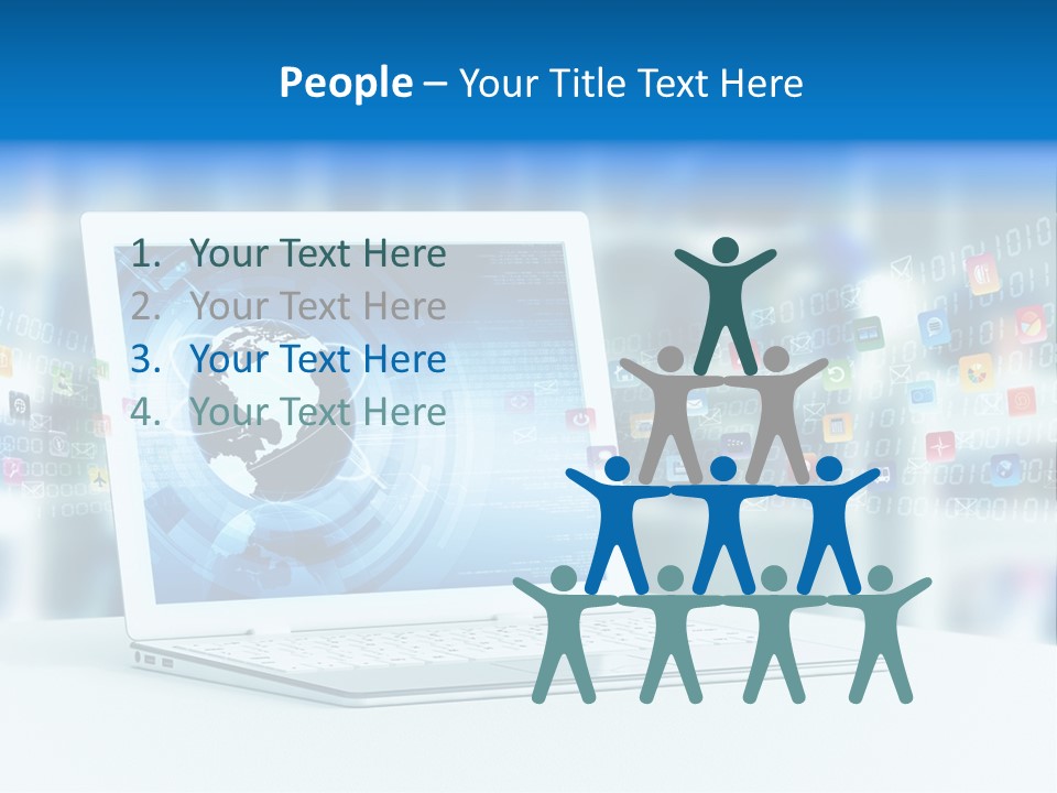 A Laptop Computer Sitting On Top Of A Desk PowerPoint Template